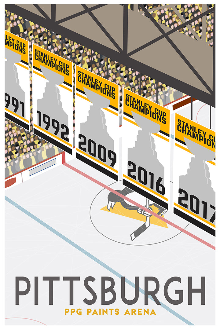 PPG Paints Arena [Vintage Pittsburgh Travel Poster]