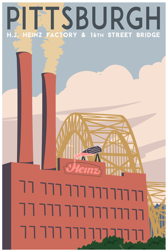 Heinz Factory [Vintage Pittsburgh Travel Poster]