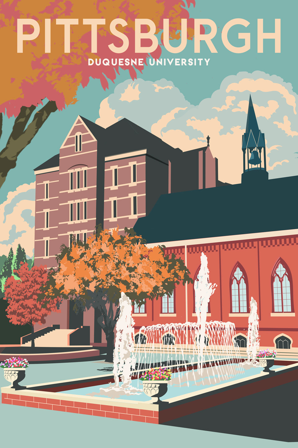 Duquesne University [Vintage Pittsburgh Travel Poster]