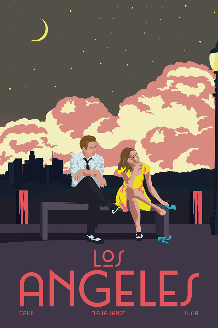 Vintage Los Angeles Travel Poster (La La Land)