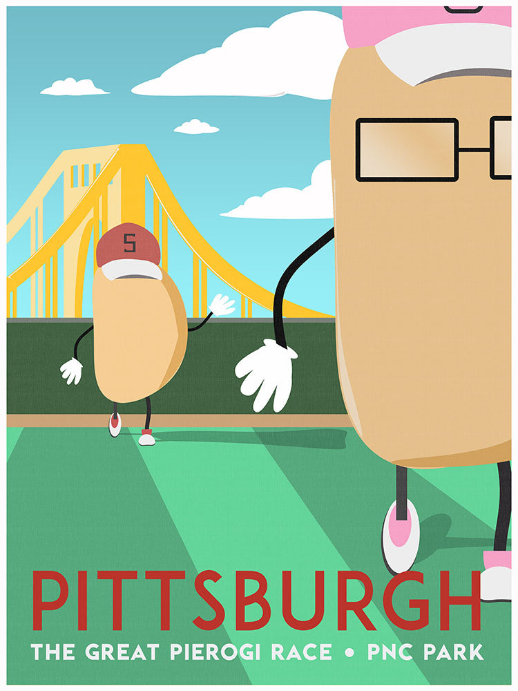 The Great Pierogi Race [Vintage Pittsburgh Travel Poster]
